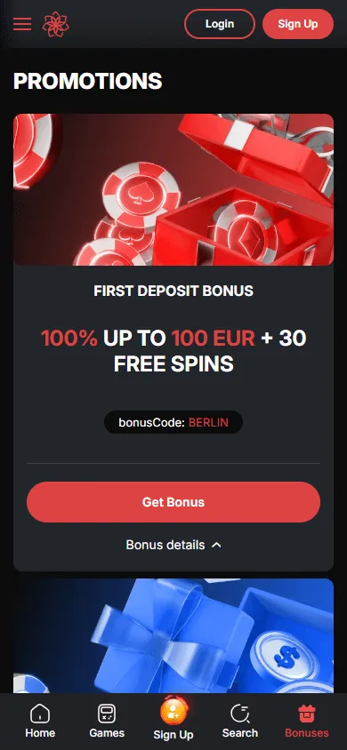 Casino Chan mobile promotions screen with deposit offers